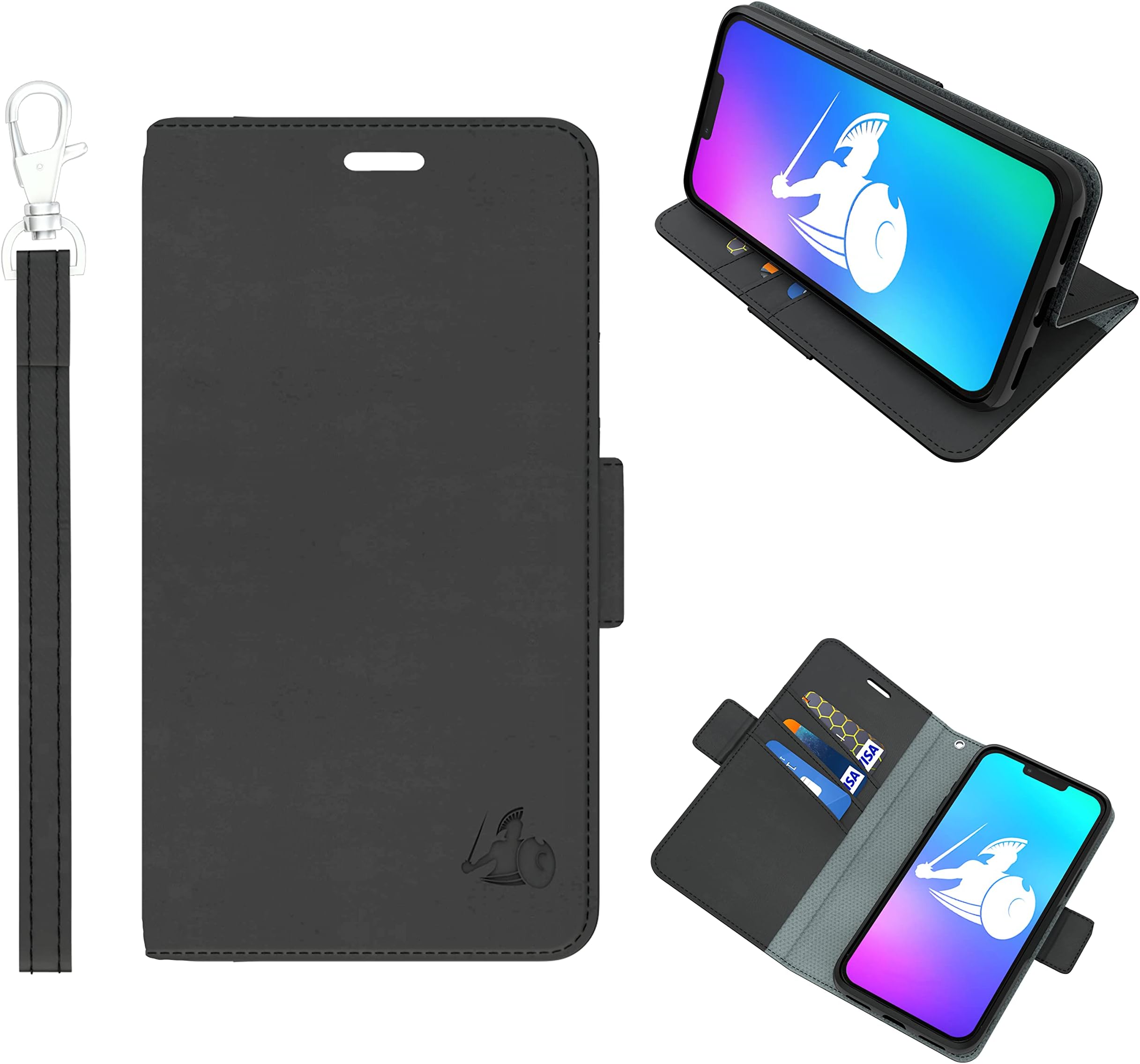 DefenderShield EMF Protection & 5G Anti Radiation iPhone 13 Case - RFID Blocking EMF Shield Detachable Wallet Case w/Wrist Strap