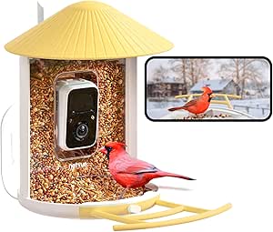 NETVUE by Birdfy Smart Bird Feeder with Camera, Bird Watching Camera, Auto Video Capture & Motion Detection, 1080P Live Steam, Wireless Outdoor Feeder, Ideal Present for Backyard Birder, Yellow asin的图片