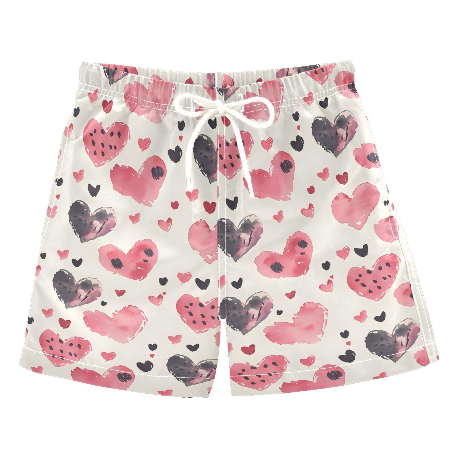 Hearts Silhouette Boys Swim Trunks Toddler Shorts Swimwear Boardshorts Multicoloured