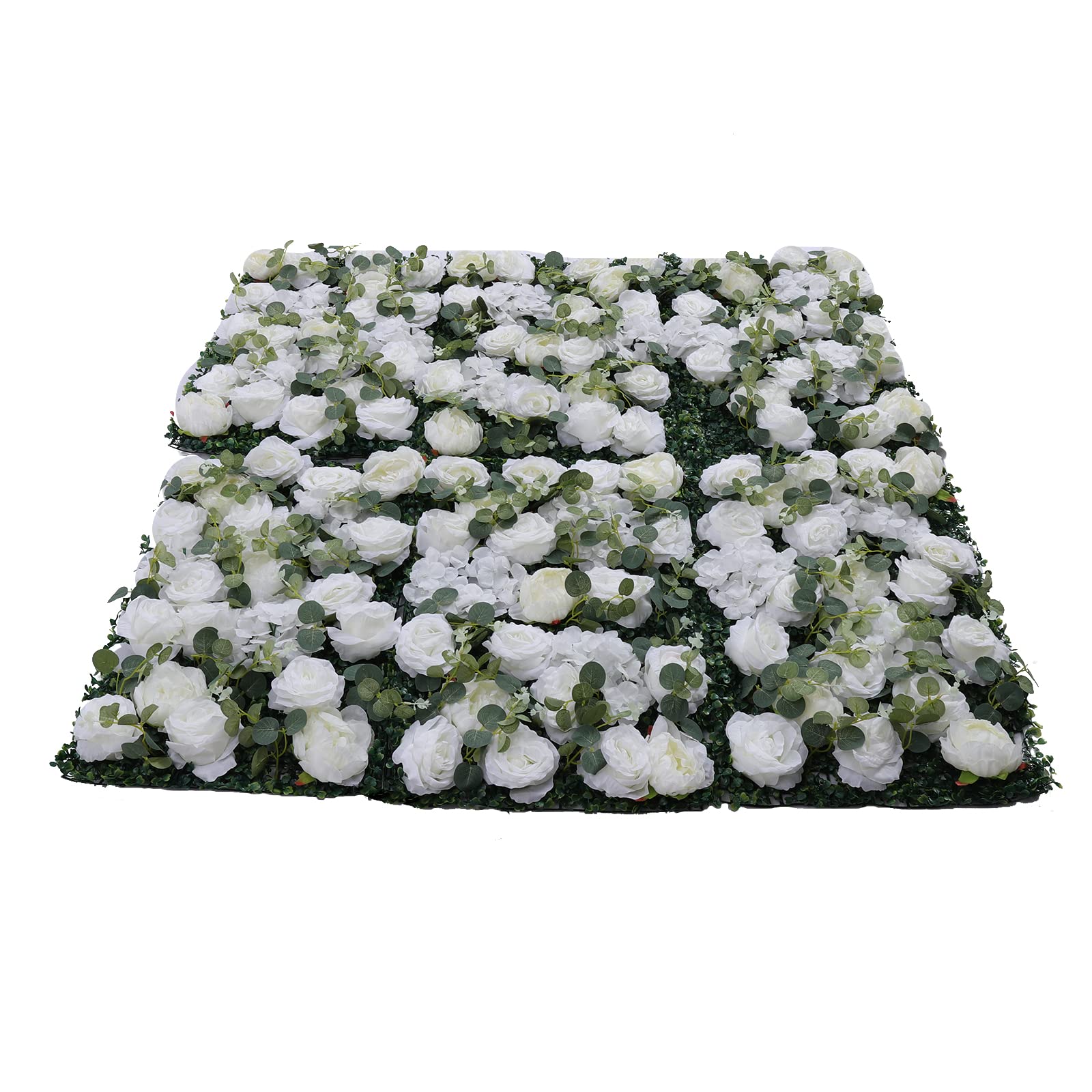 6 Stück Blumenwand Rosenwand, 60 * 40cm Künstliche Blumenwand Paneele, Wiederverwendung Blumenhintergrund Hochzeit, Für Hochzeit |Parteien Dekoration (Weiß)