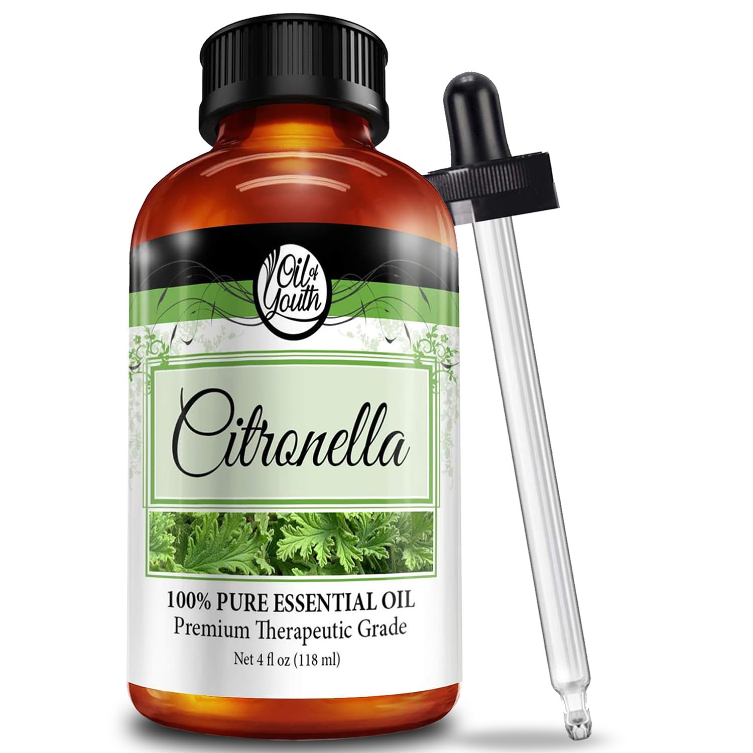 Oil of Youth Citronella Essential Oil 4 Fl Oz – Therapeutic Grade for Aromatherapy, Diffuser, Candle Making