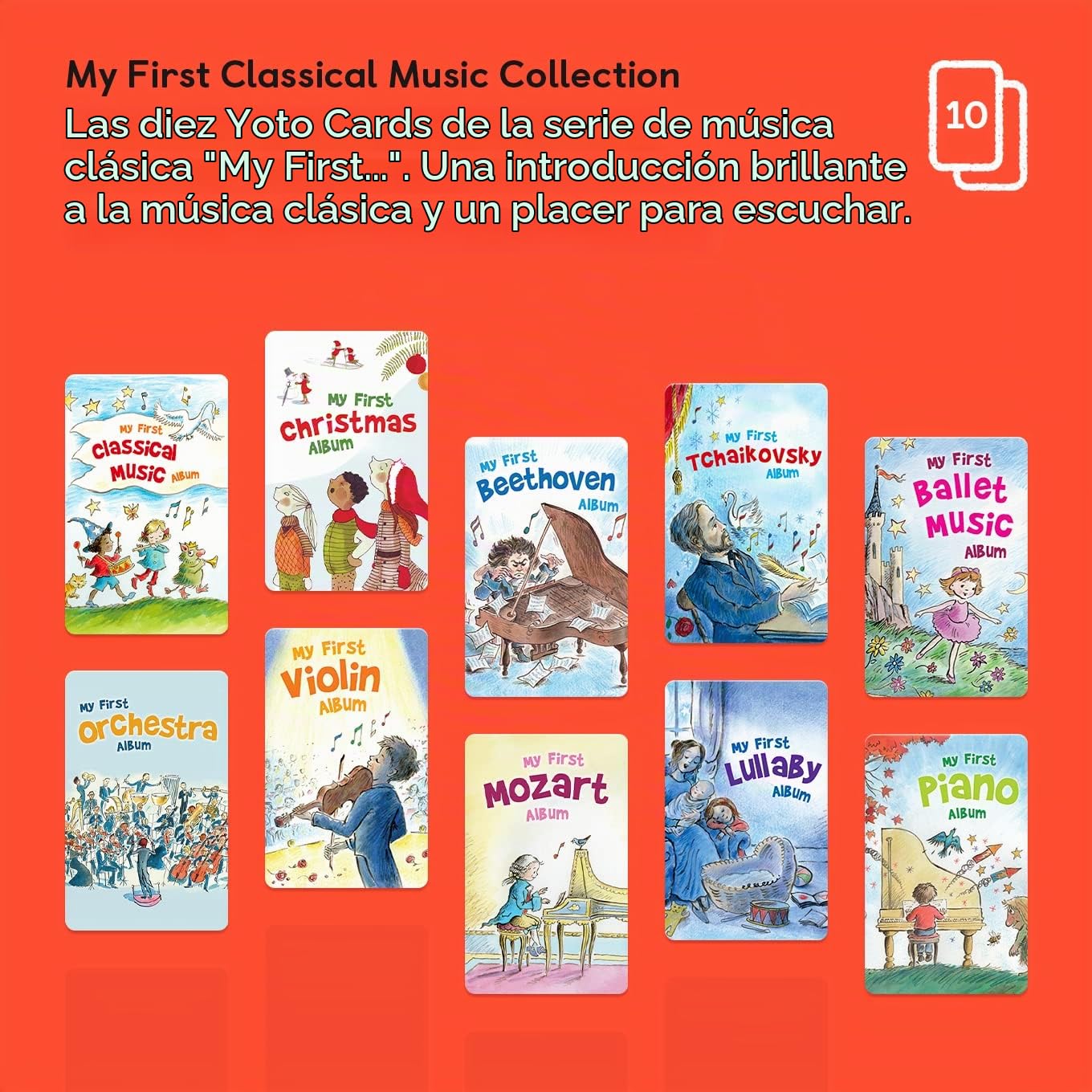 Yoto: My First Classical Music Collection – 10 Tarjetas Musicales en inglés sin Pantallas. Canciones instrumentales Suaves y relajantes. Compatible con Player y Mini Todo-en-Uno.