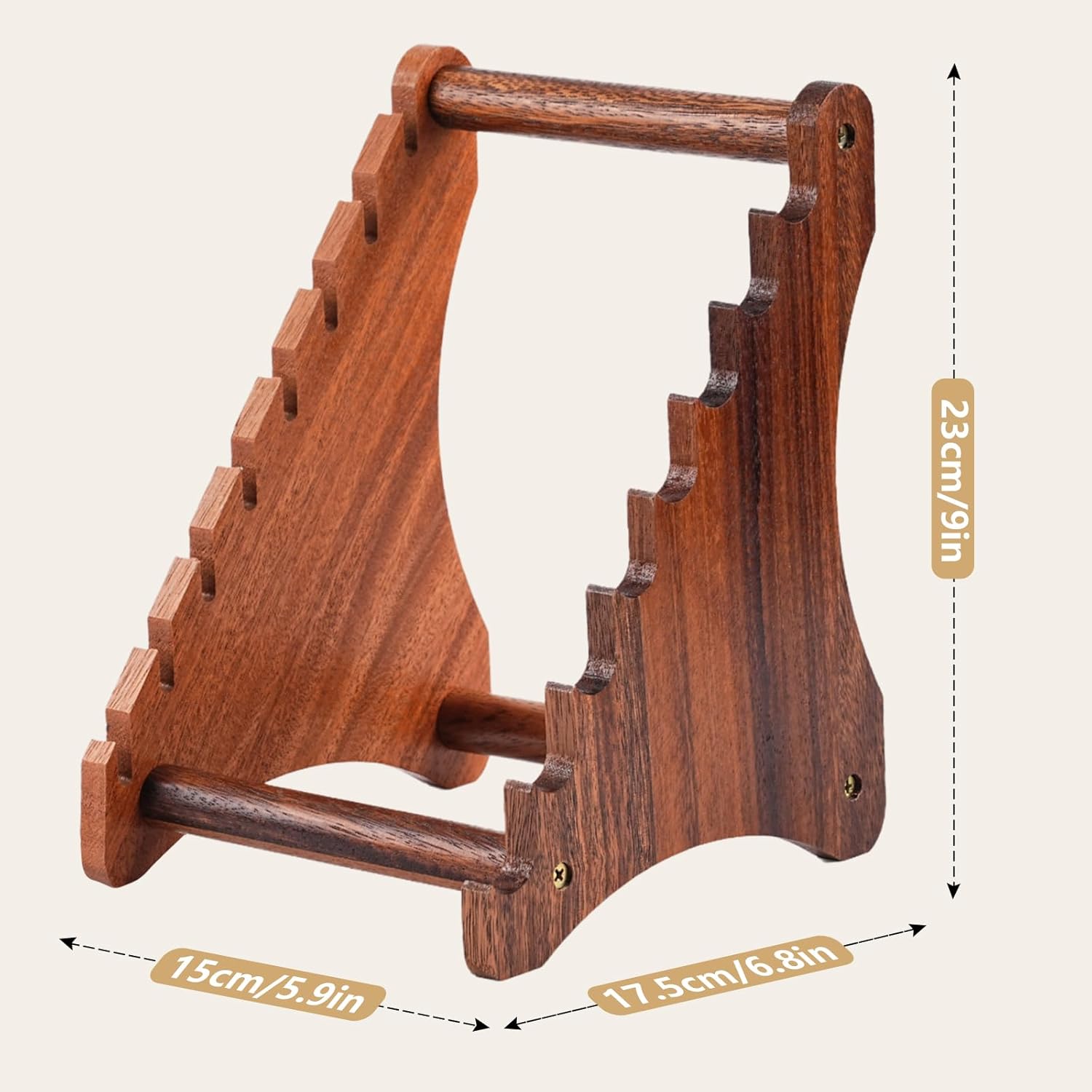 Knife Block, Natural Walnut Wood Fixed Blade Knife Collection Display Stand Holder, Knife Holder Knife Wooden Display Case for Fixed Knife Series Display, Maximum 8 Knives