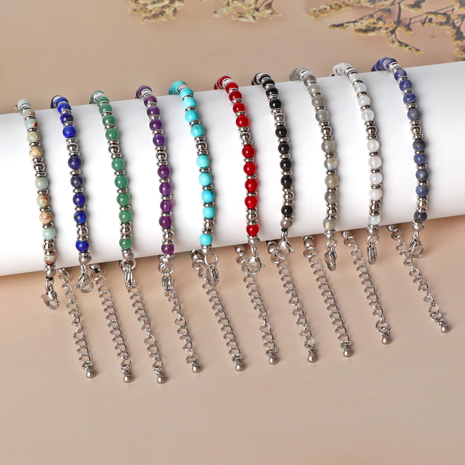 LPBeads Beaded Bracelets for Women Energy Gemstone Charm Jewelry Adjustable Bracelet Gifts for Mom, Daughter, Wife, Friends, Bestie - Image 6