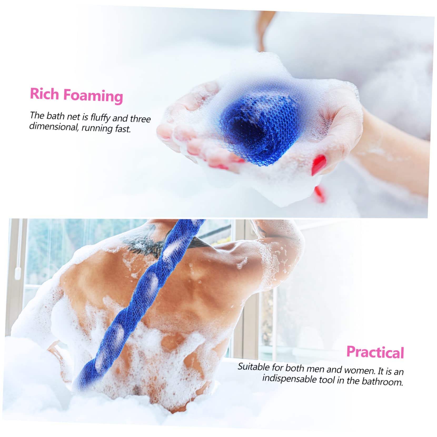 Beaupretty 16 Piezas Toalla De Baño Mágica Larga Lavadoras De Carrocería Lufas Esponja De Baño Red Corporal Exfoliante Africana Red De Baño Agente Suavizante Tómate Un Baño Nylon Hombre