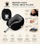Oreiller de voyage en mousse de mémoire, Oreil de cou avec 360-Degree Soutien de la tête, Confortable et léger, Idéal pour dormir à bord d'un avion, d'une voiture, du train, de l'autobus et d'utilisation à domicile, livré avec sac de rangement (noir)