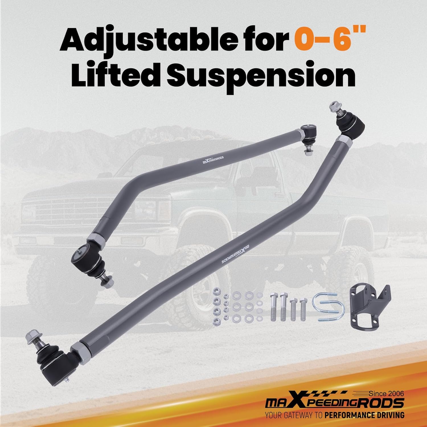 maXpeedingrods Adjustable 0-6'' Steering Linkage for Dodge Ram 2500 3500 1994-1999 4WD 8-Lug, Drag Link & Tie Rod