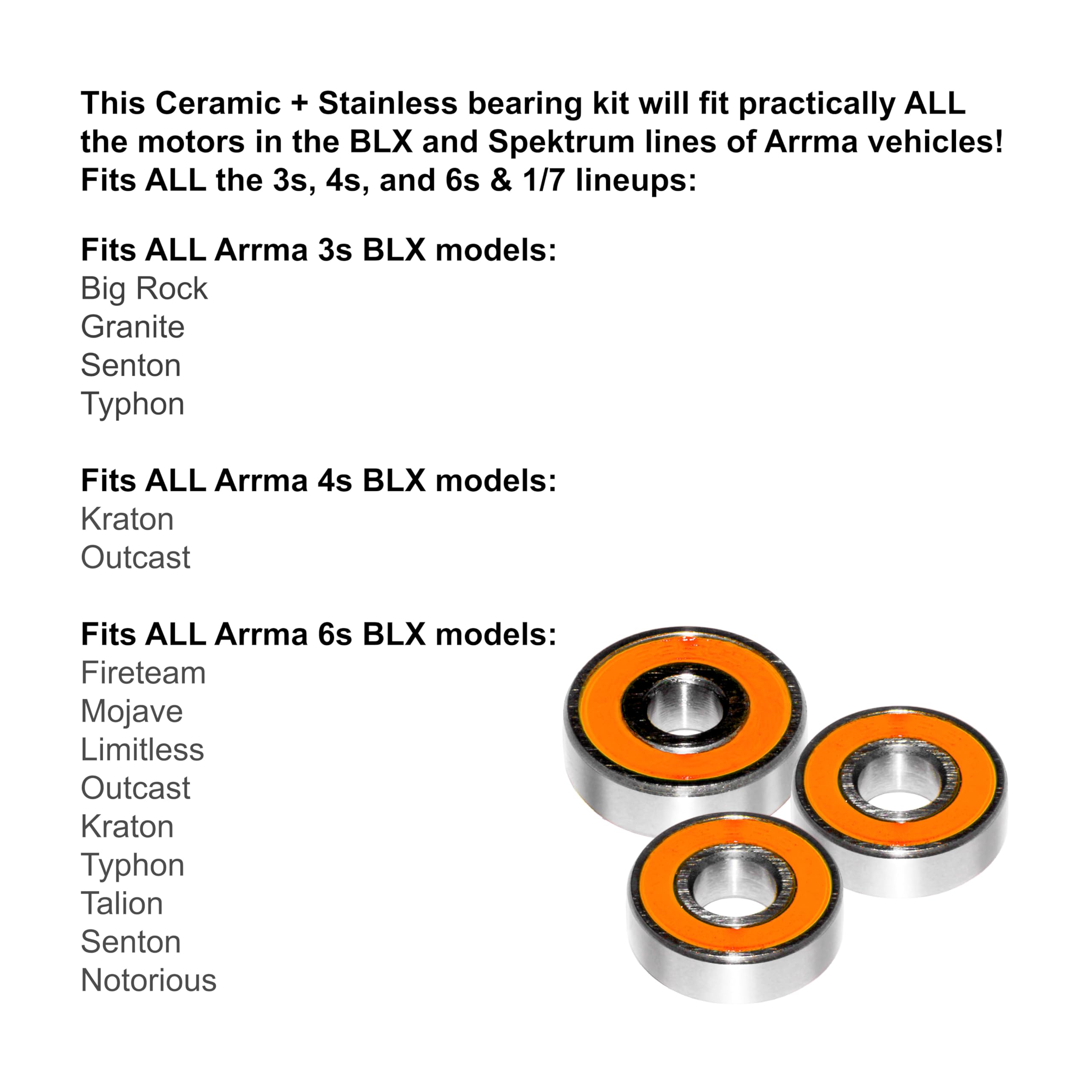 Winter Evening - for Arrma 3S 4S 6S BLX 3200kv 2400kv 2050kv 3660kv 3668kv 4074kv Brushless Motor Bearings | Stainless + Ceramic