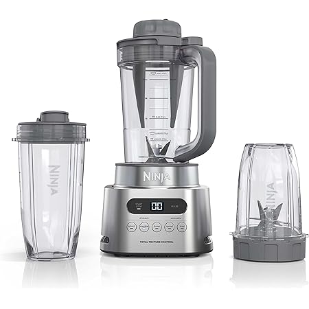 Ninja SS151 TWISTi Blender DUO, High-Speed 1600 WP Smoothie Maker & Nutrient Extractor* 5 Functions Smoothie, Spreads & More, smartTORQUE, 34-oz. Pitcher & (2) To-Go Cups, Gray