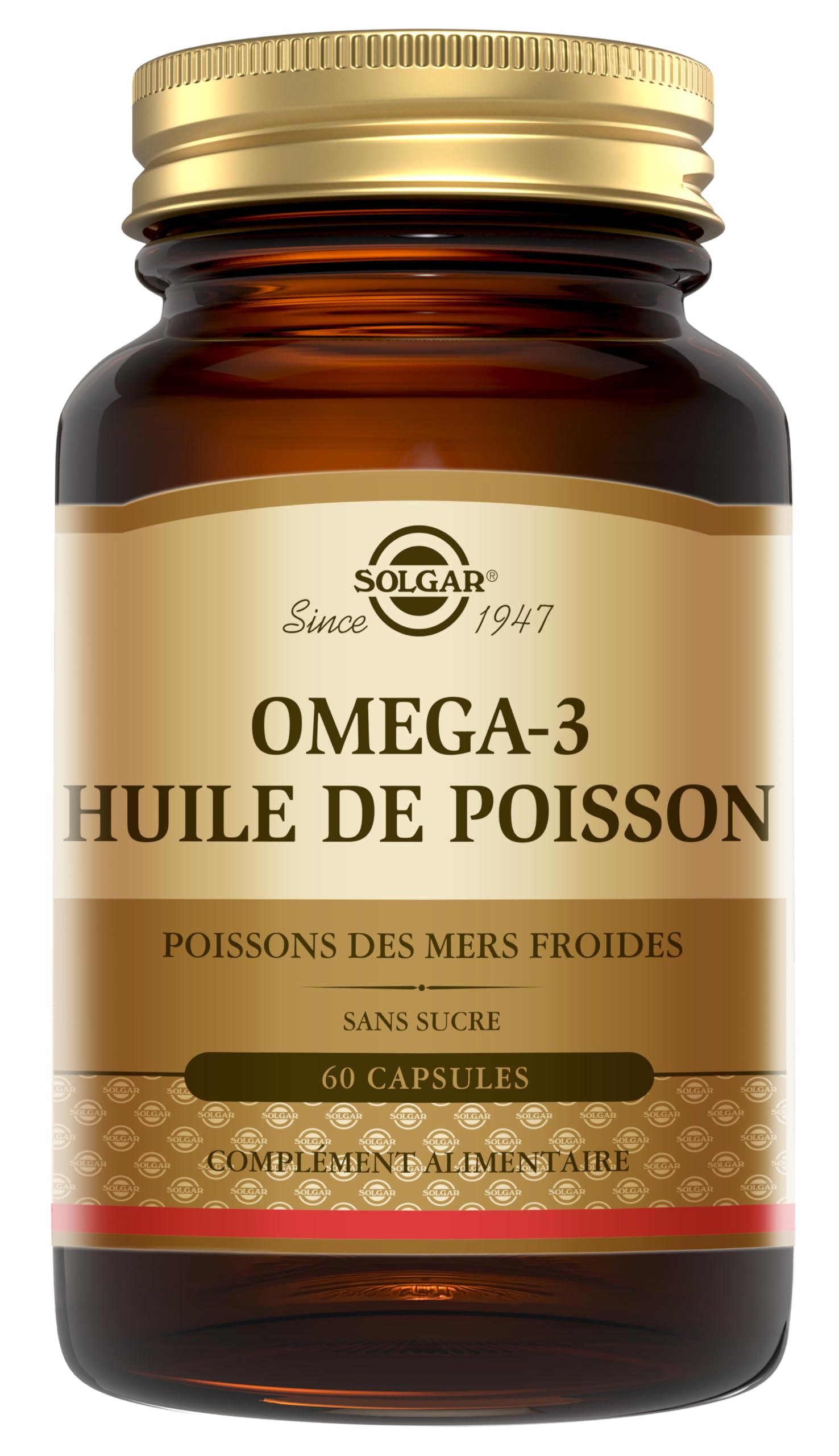 Solgar Omega 3 - Acide Gras Essentiel pour l'Organisme - Fonction Cardiaque Normale - Formule Concentrée - EPA et DHA - Hautement Assimilable - Complément Alimentaire - Flacon de 60 capsules