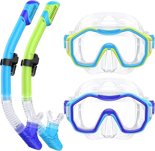 Miniatura 13 de Snorkeling Gear for Adults Kids, Dry-Top Snorkel Set, 180°Panoramic Wide View Diving Mask Breathing Freely Snorkel Mask for Snorkeling Scuba Diving