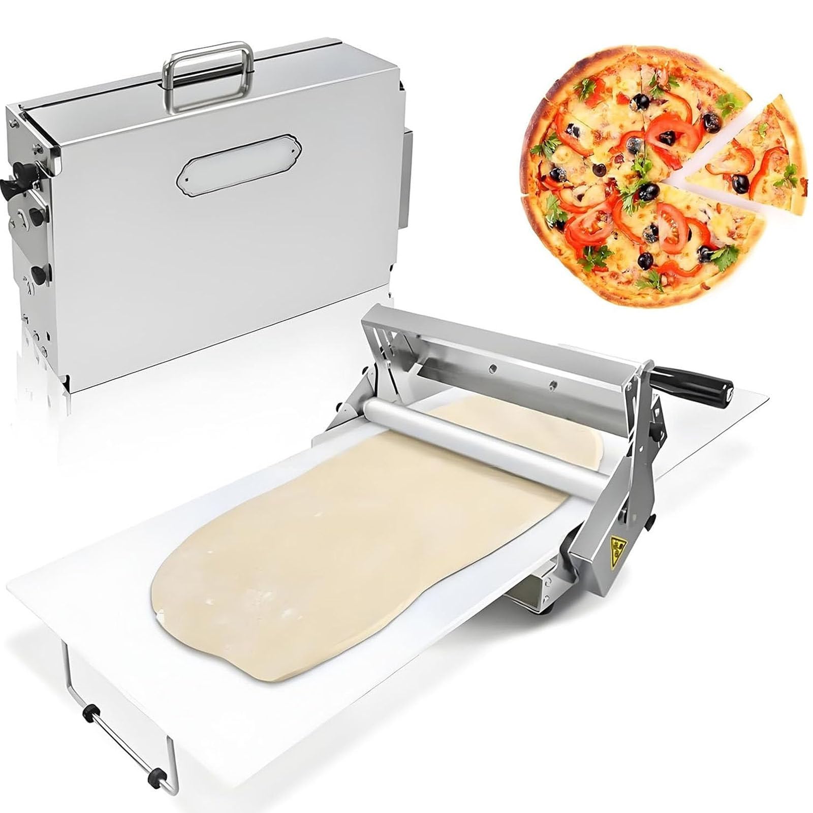 Sfogliatrice Professionale Manuale per Pasta Sfoglia,Macchina per Croissant,55 Livelli Regolazione (0.5-27mm),Pannello Antiaderente Pp 70×30cm/100×40cm,Per Pasticcerie E Ristoranti,RS201