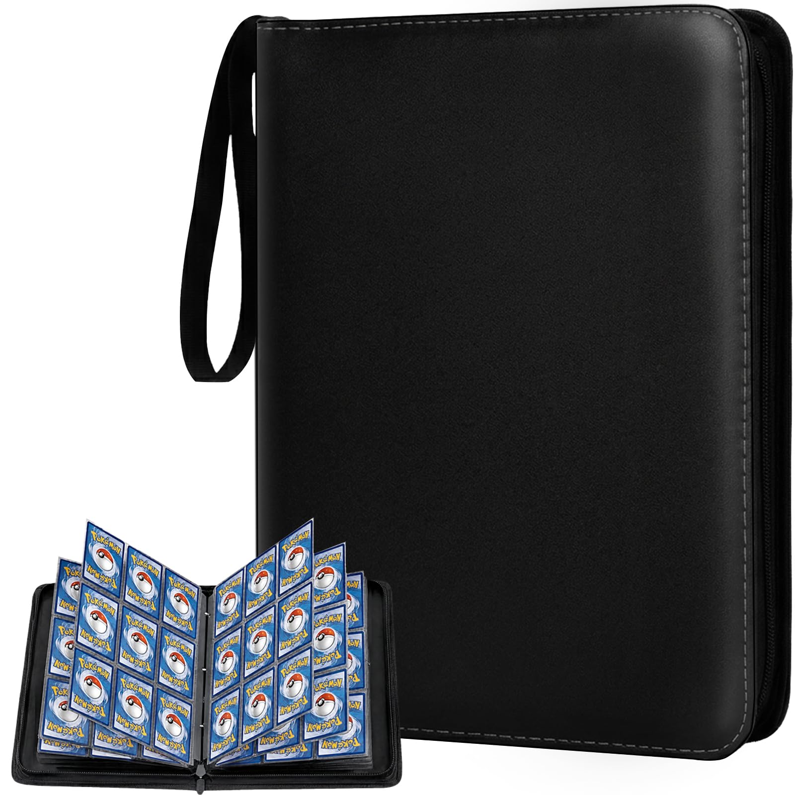 9 Pocket Zipper Trading Cards Binder,900 Side Loading Pockets Card Album