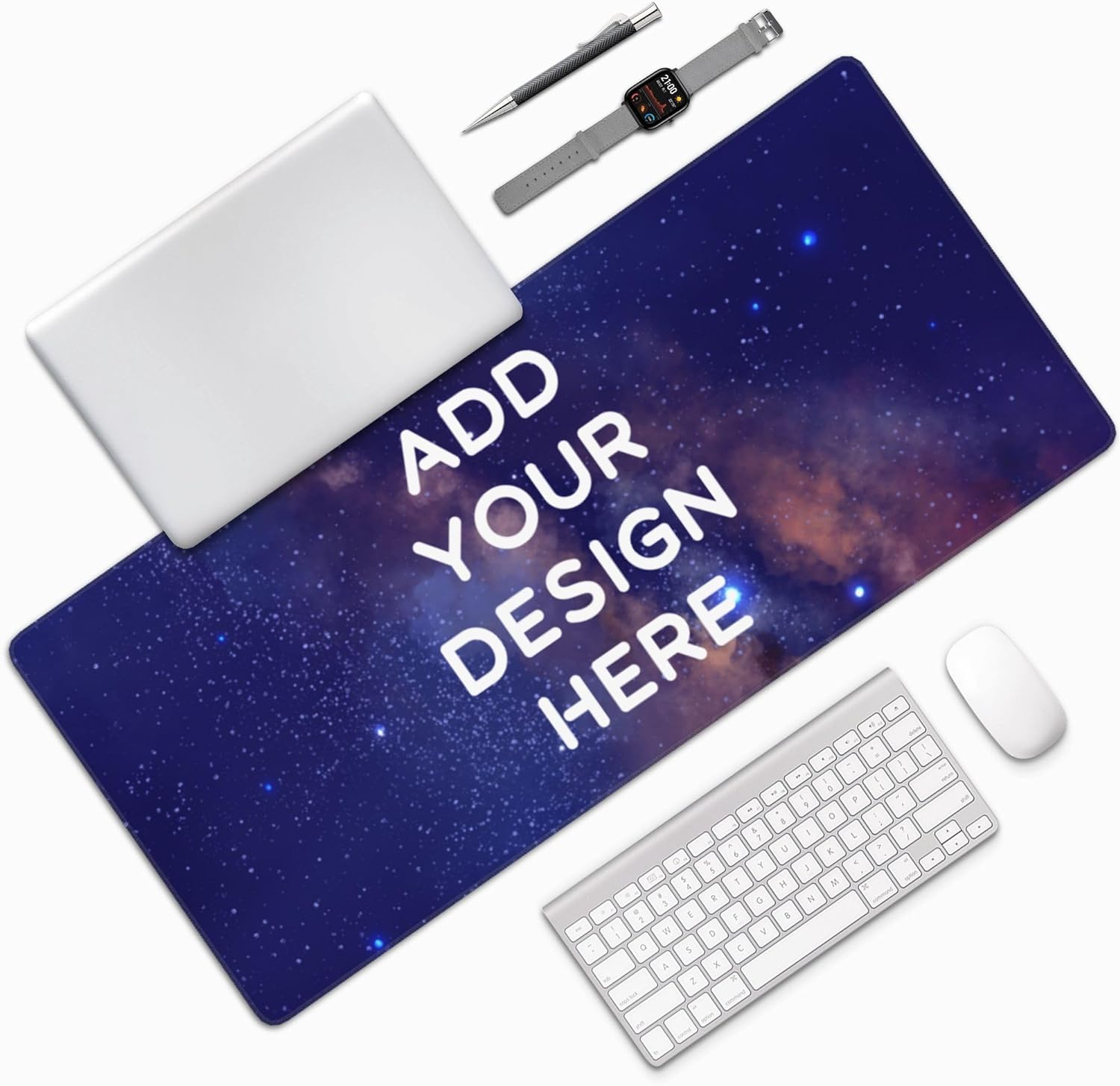 Custom Large Desk Pad with Photo Text Personalized Picture Logo Non-Slip Game Computer Mouse Mat Customized Office Supplies (16in x 35.5in)