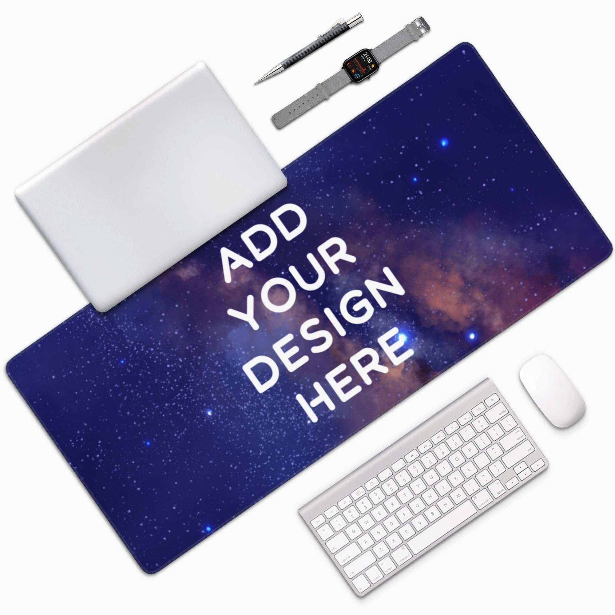 ANSTING Custom Large Desk Pad with Photo Text Personalized Picture Logo Non-Slip Game Computer Mouse Mat Customized Office Supplies (16in x 35.5in)