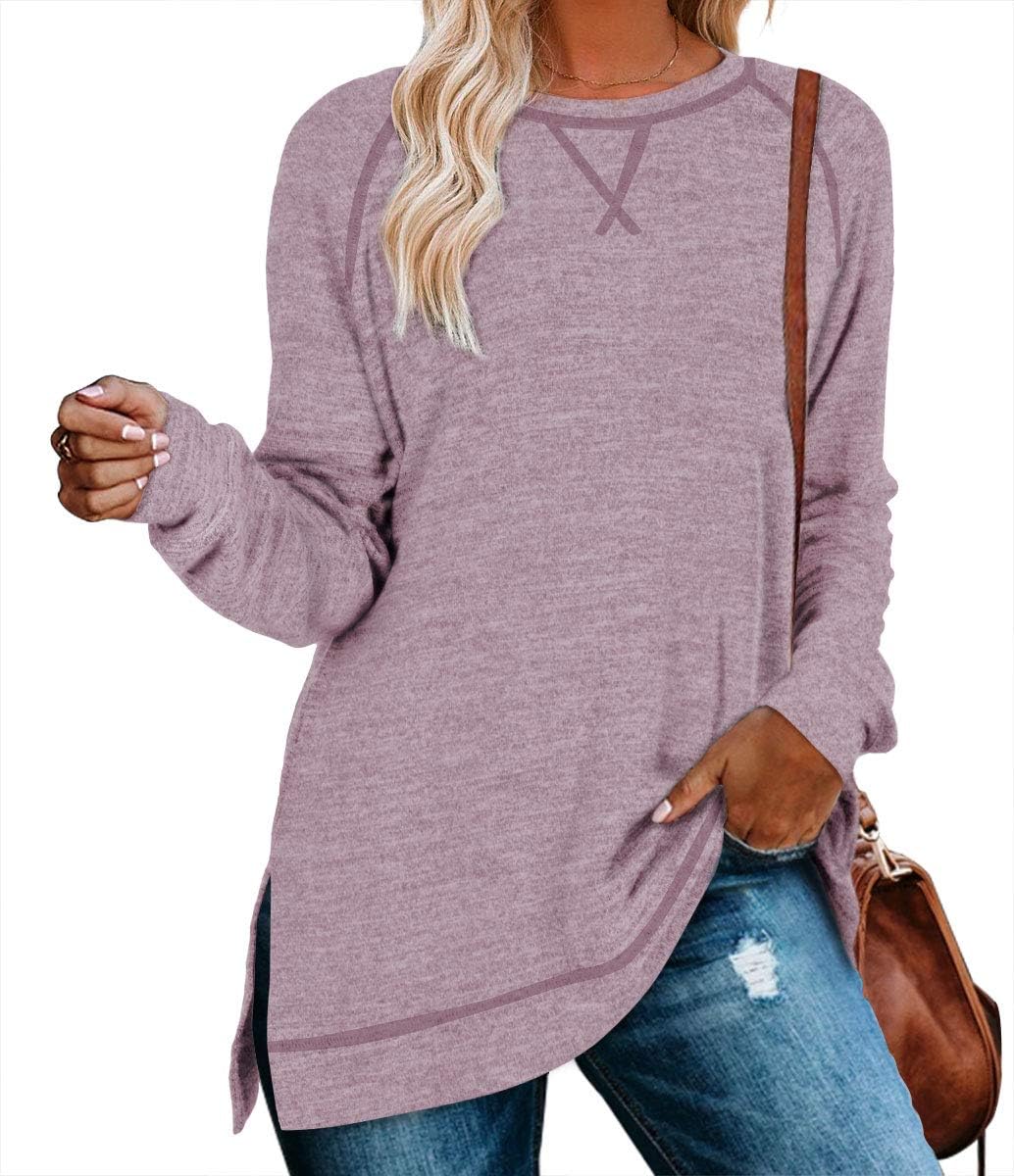Aokosor Tunic Tops for Women 2025 Long Sleeve Shirts for Leggings Loose Fit Sweaters