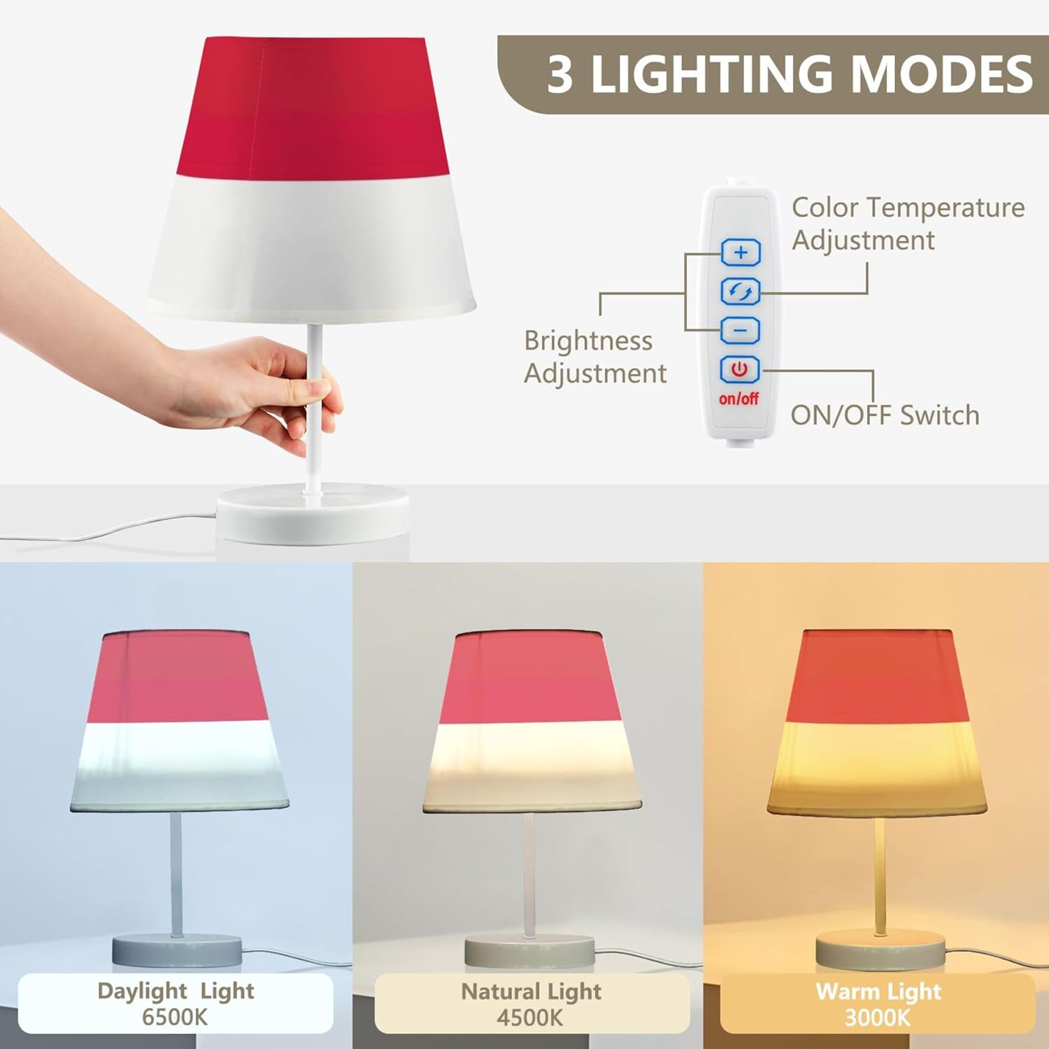Custom Monaco Flag Modern Table Lamps Led Bedside Lamp Nightstand USB Rechargeable Unique Lamps Kids Room Decor