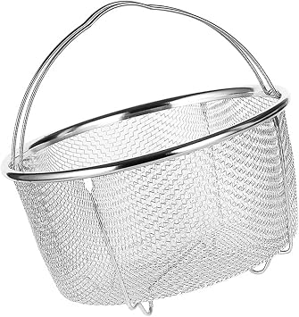 Steamer Basket, Pot Steamer Basket Steamer Basket For Pot Mesh Steaming Oil Filter with Comfortable Handles For Rice Cooking, Pressure Cooking, Deep Frying Stainless steel