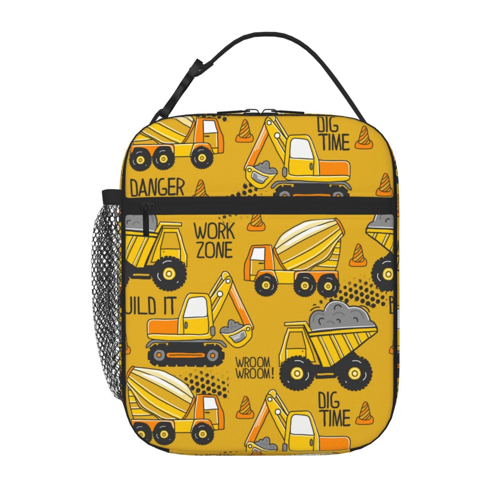 Yellow Truck Insulated Lunch Bag for Kids