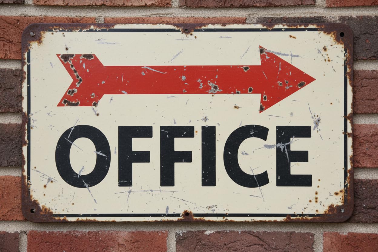 Wall Decor Safety -office (left Arrow Above) - Entrance And Exit Sign Metal Sign 8 X 12 Inches Clear Signage For S, Fences Vintage Signs Aluminum Plates Printed