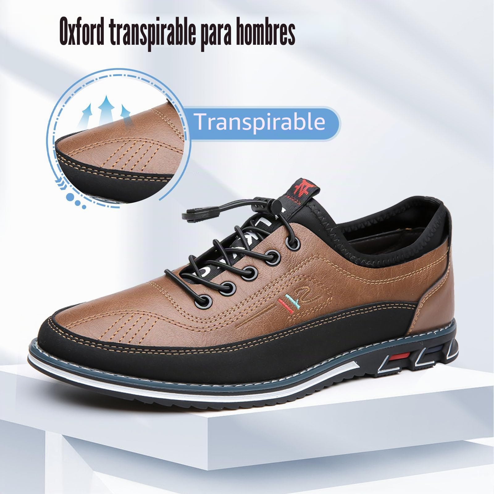 Zapatos de Vestir para Hombre, Mocasines Planos con Cordones Formales Oxford de Cuero Ligero de Negocios Informales, para Ocasiones Formales Masculinas