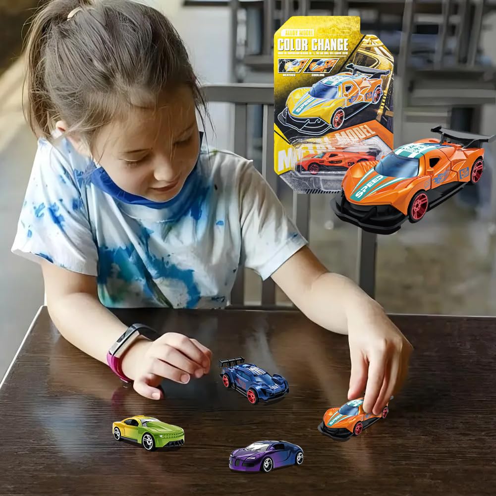 InteDesign 4PCS Colour Changing Cars, Water Activated Colour Changing Toy Alloy Car Set Street Machines Colour Change Cars - Image 4