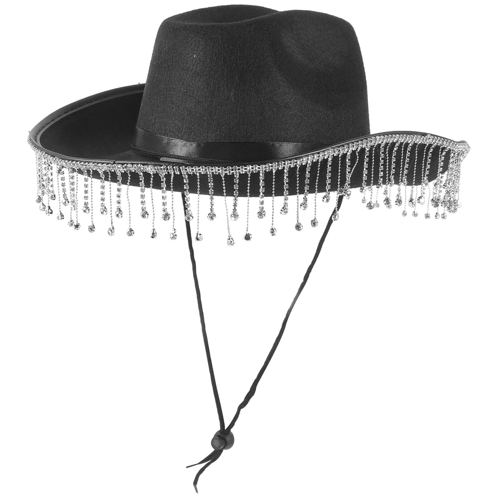 ibasenice Sombrero de Estilo Occidental para Mujer Detalles Borlas para Bodas y Fiestas Sombrero Occidental Eventos Especiales