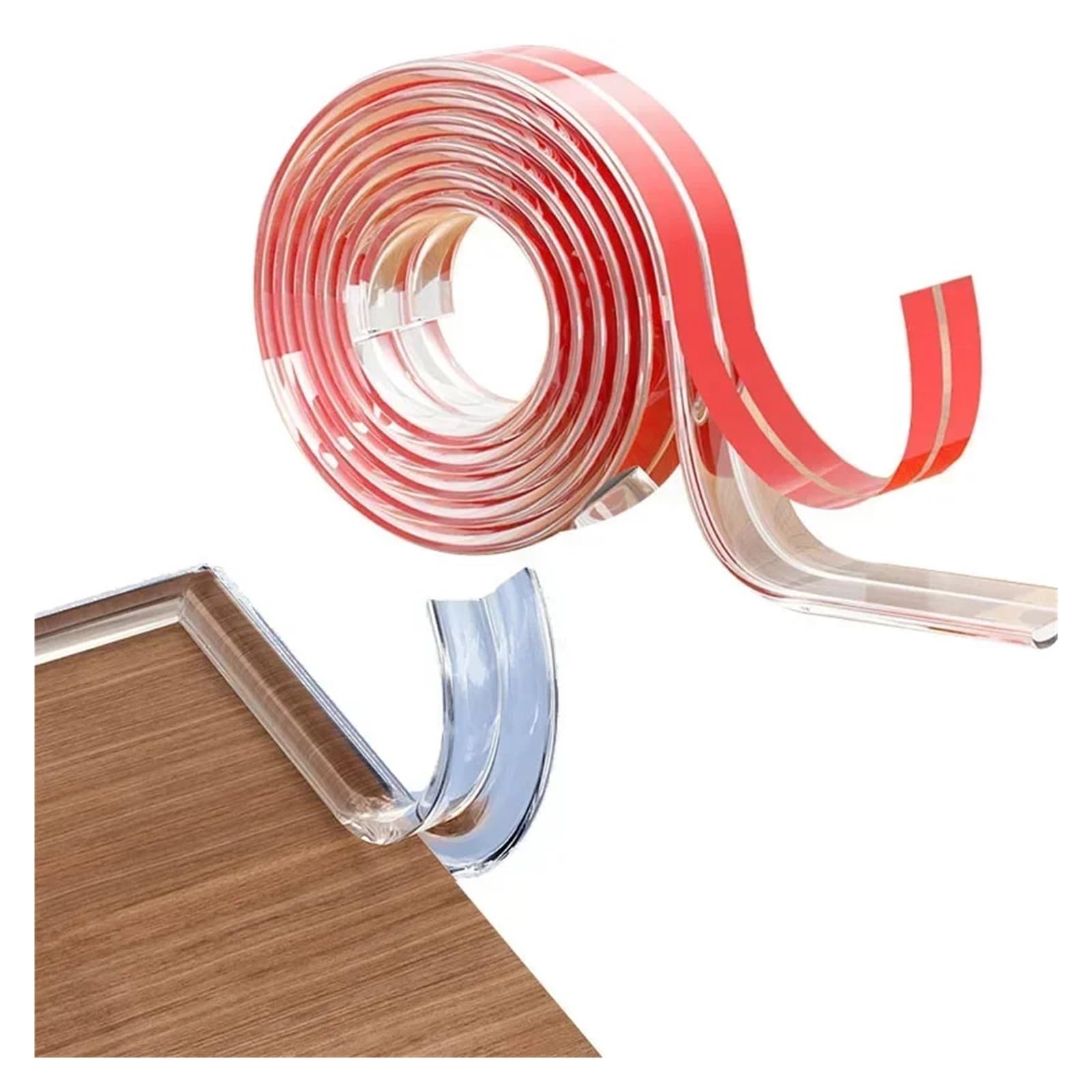 Protectores de Esquinas para mesas, Tira Protectora de PVC Transparente para la Seguridad Infantil con Cinta Adhesiva de Doble Cara, antigolpes para Muebles Infantiles.