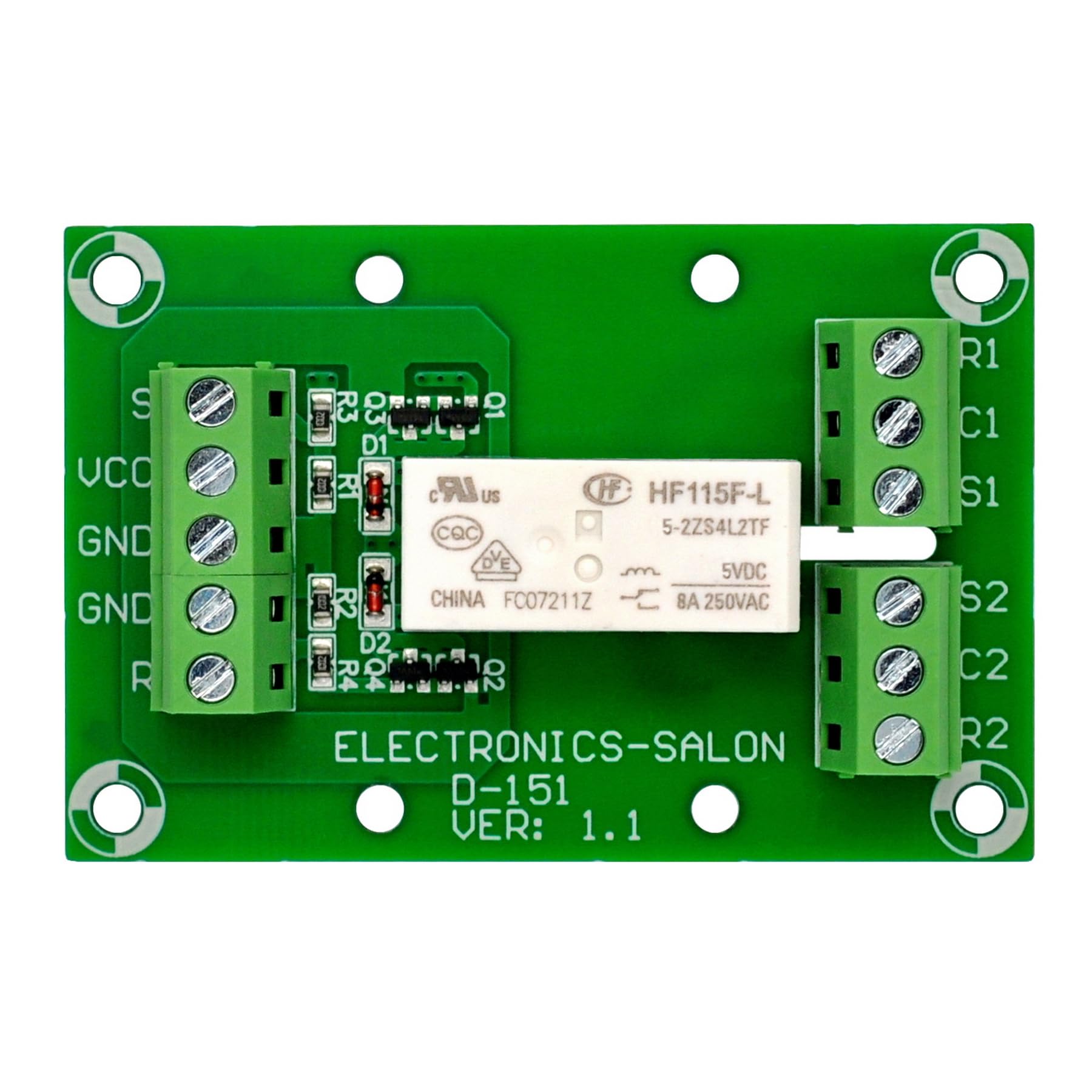Electronics-Salon Bistable/Latching DPDT 8 Amp Power Relay Module, DC5V Coil, RT424F05