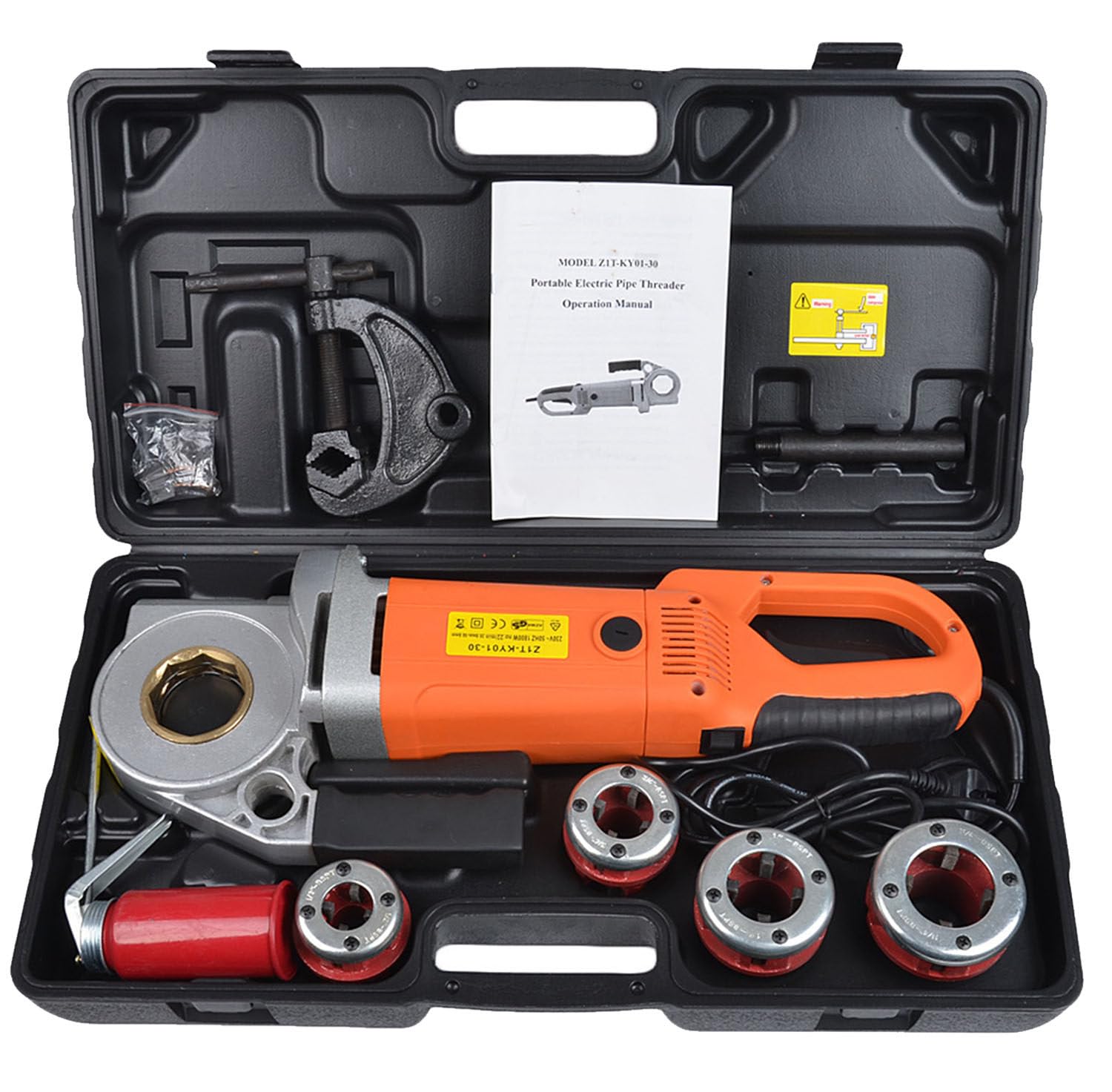 Portable Handheld Electric Pipe Threader Kit - High Power 2000W/2300W for Efficient Thread Cutting, Includes 4/6 Matrices for Versatile Pipe Threading and Cutting Solutions