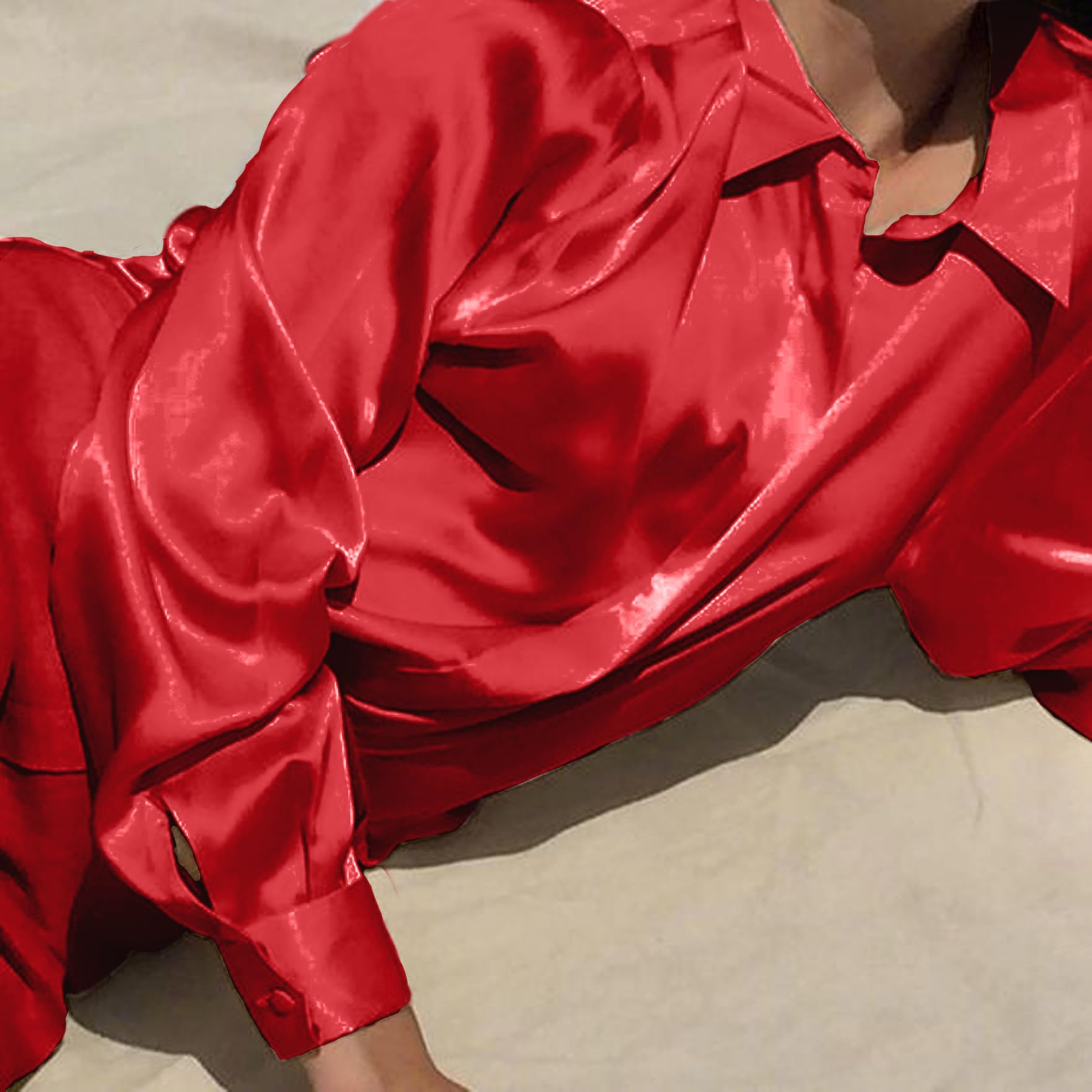 Tela de Seda Morera por Yarda, 19 Momme, 44 Pulgadas de Ancho, Tela de Seda para Pijamas, Camisas o Manualidades DIY, de roja, de Organza de Negra