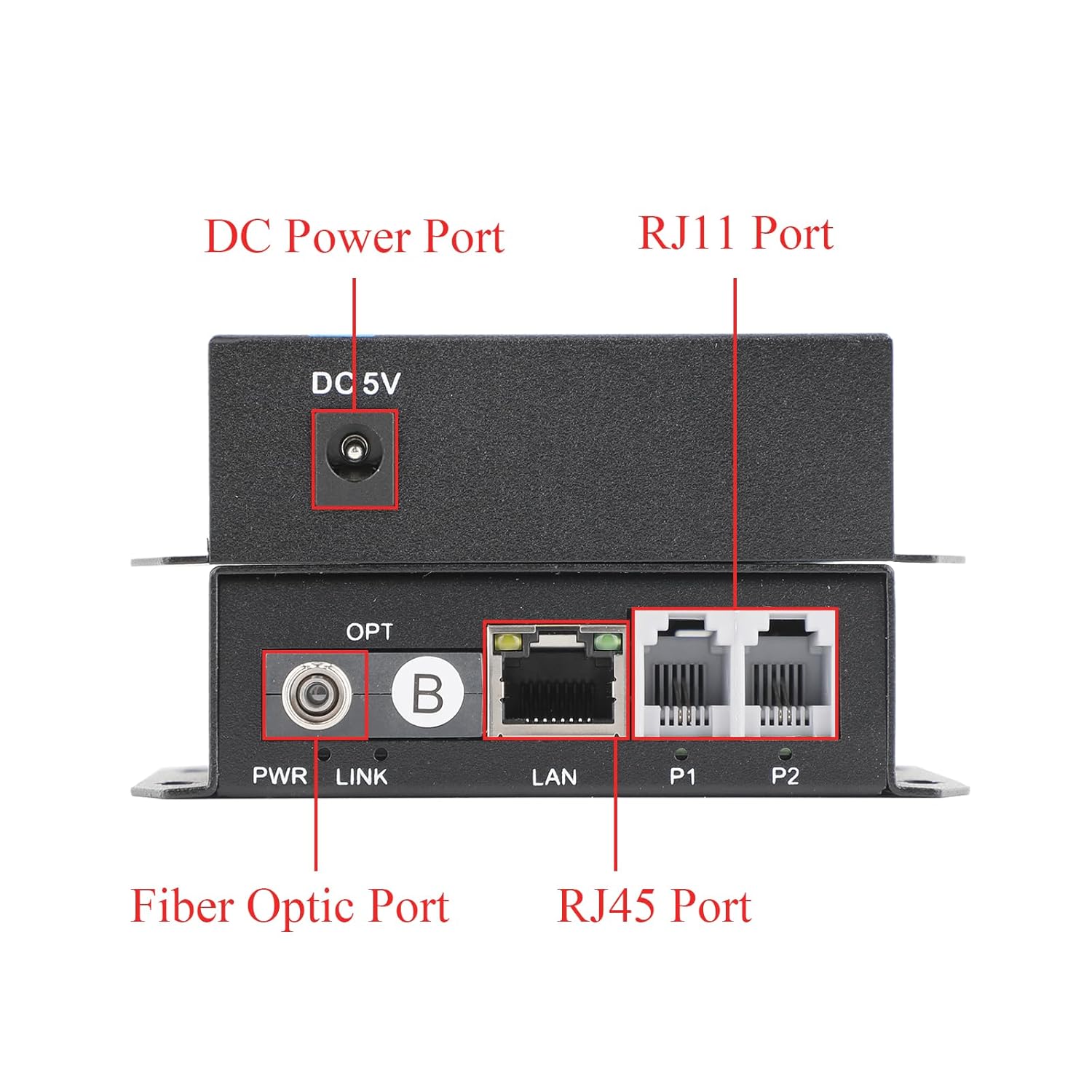 1/2/4/8-Way Telephone Optical Transceiver FC PCM Converter Ethernet Media US/EU Power for Communication Operation(FC 4 Way US Power)