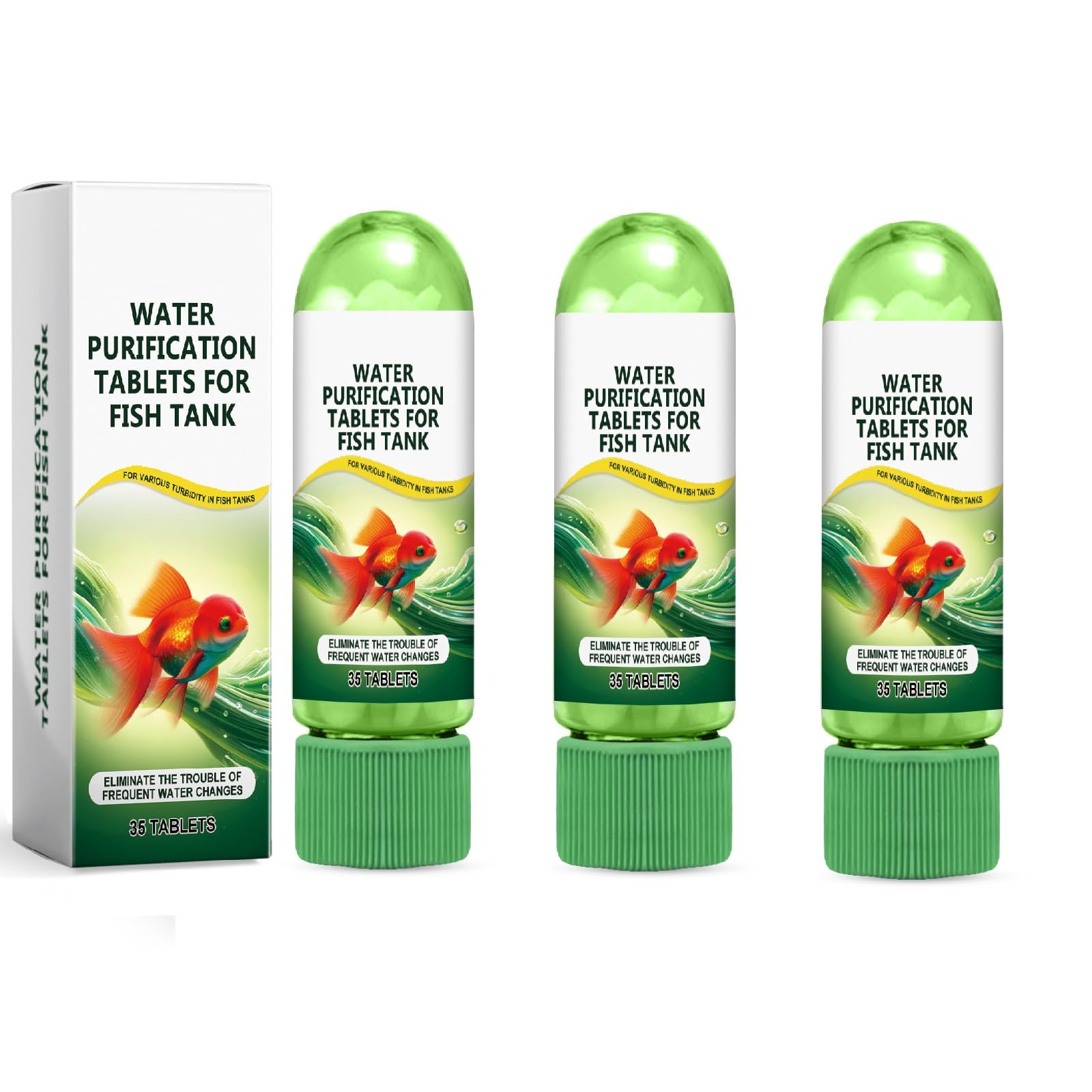 Powerful Aquarium Water Purification Tablet，Remove All Kinds of Turbidity from Fish Tank Water，Portable Water Purification Tablets for Fish Tanks 3PC
