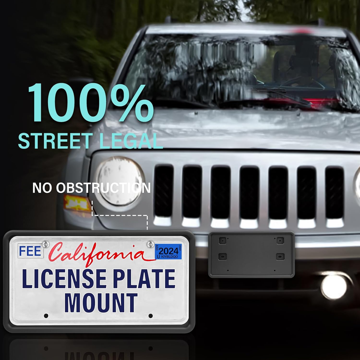 Quick Install Front License Plate Holder Compatible with Jeep Patriot 2011-2017 ABS License Plate Mounting Bracket Replacement Frame with Screws, Durable Car Accessories Upgrade