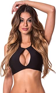 RELLECIGA Women's Keyhole Cut-Out High Neck Halter Bikini Top