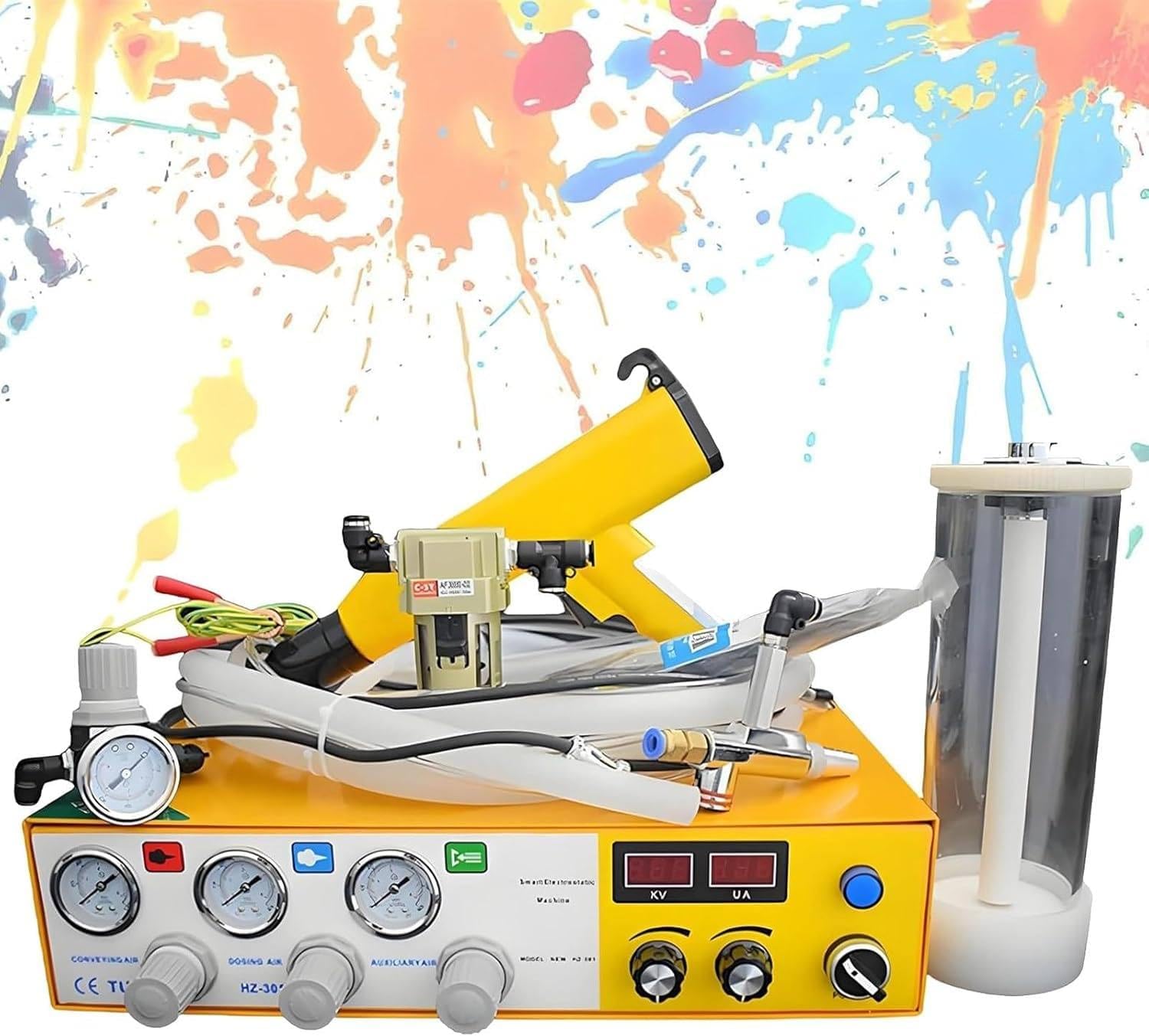 Portable Powder Coating Paint Gun, Electrostatic Powder Coating System, Powder Coating Paint Sprayer, 35W, for Metal and Plastic, 21x21.3x7.6 cm
