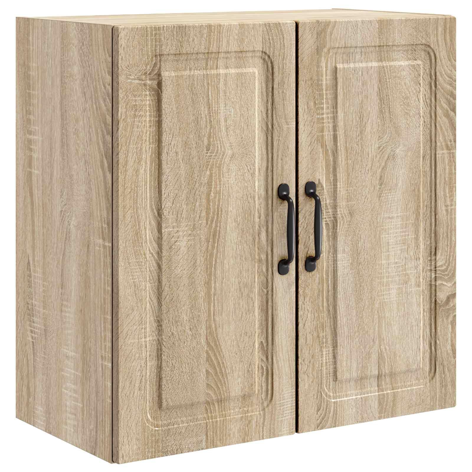 Wandschrank Sonoma-Eiche Holzwerkstoff 59 x 31 x 60 cm mit 2 Türen, Regal und Stauraum, vielseitiger Schrank für Wohnzimmer, Büro, Diele, Küche, Schlafzimmer, Flur, Keller