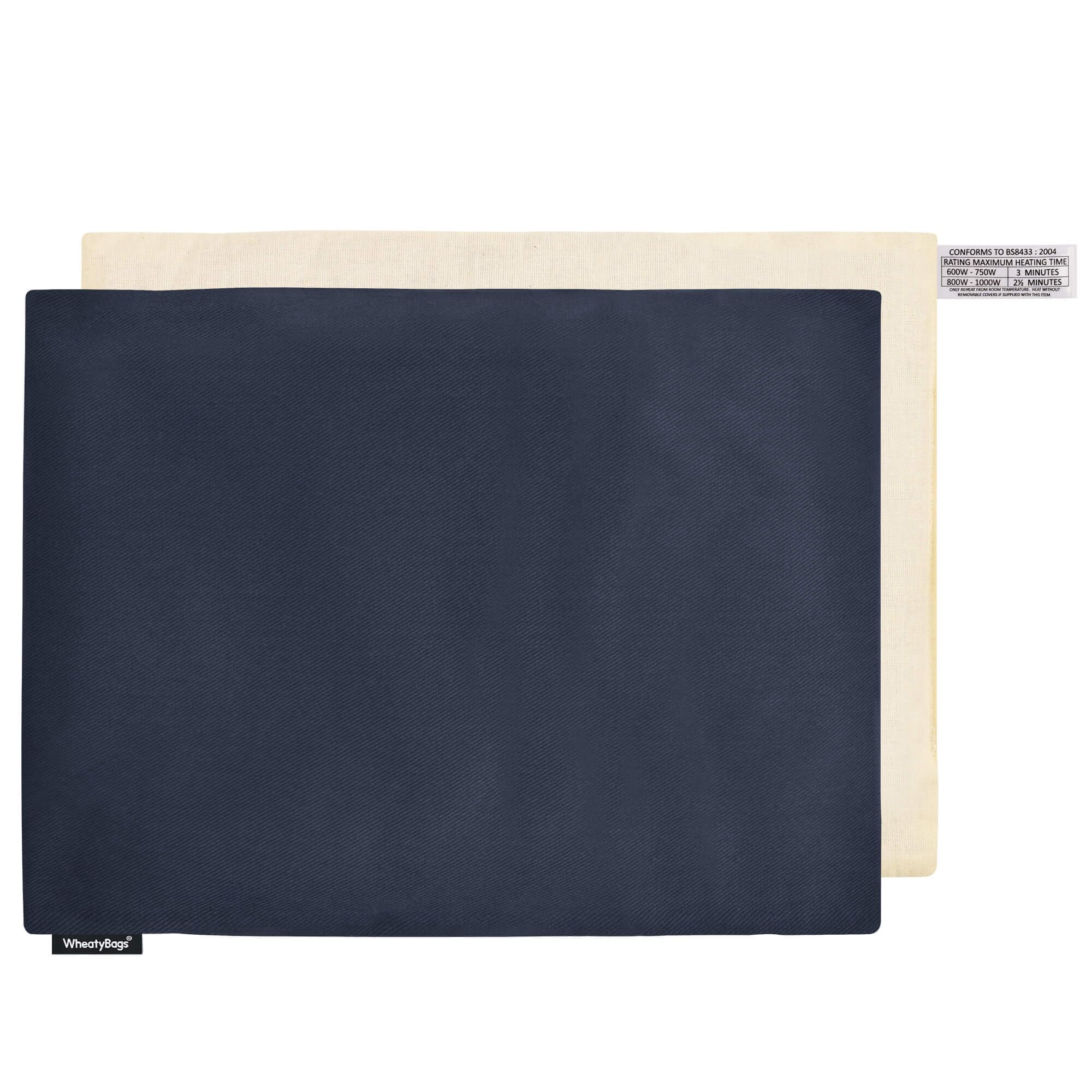 Wheat Bag Pet Heating Pad (40cm x 30cm) - (Cotton Fabric - Navy Blue with Removable Cover)