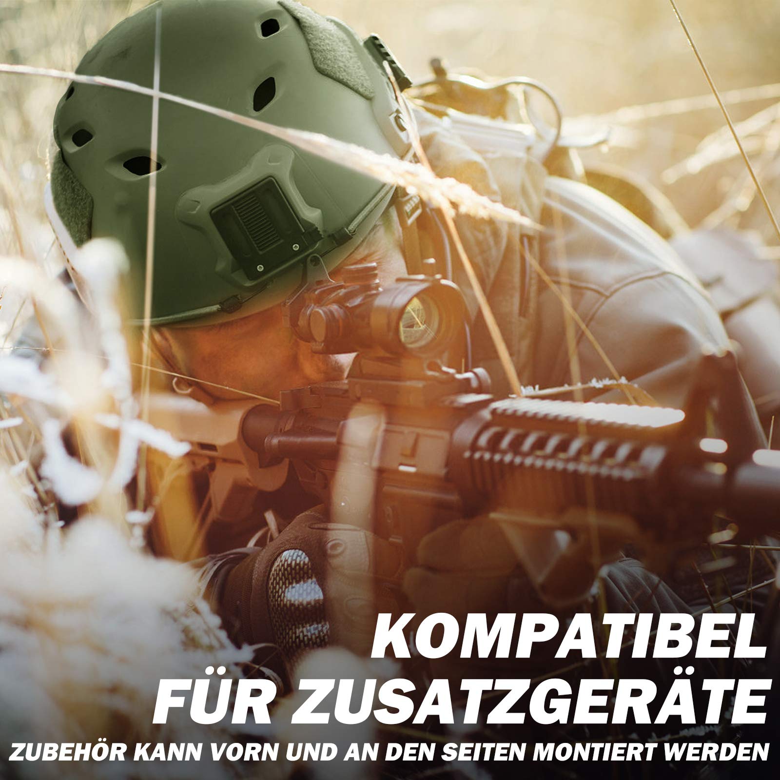 LOOGU Casco táctico Fast BJ Airsoft Ops Core de protección con almohadillas y rieles laterales para tiempo libre paintball combate