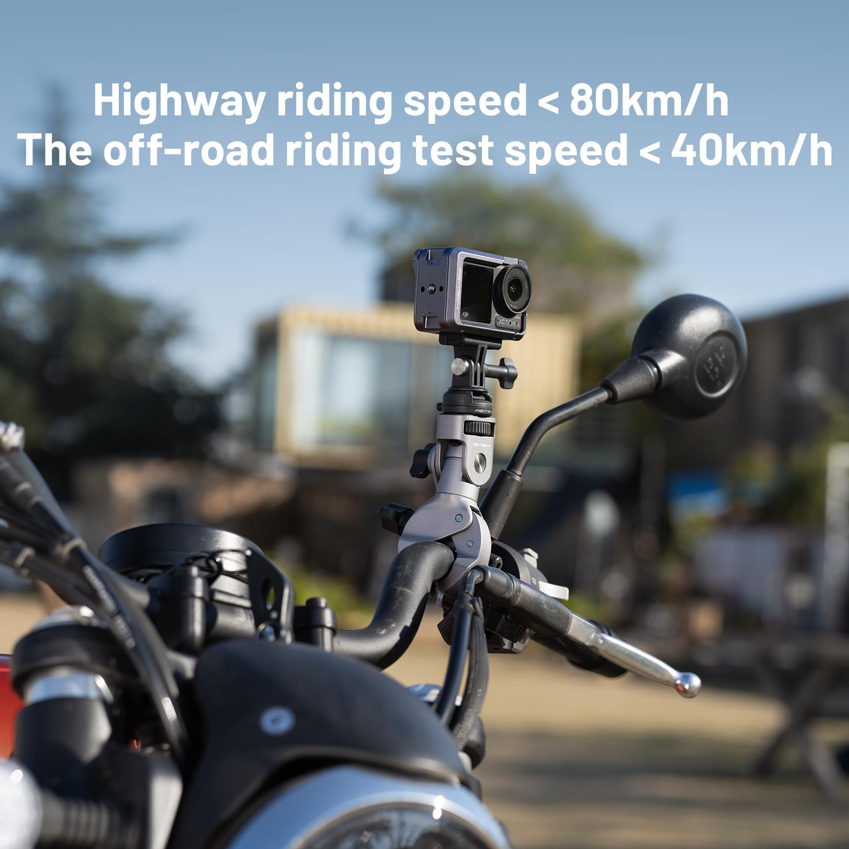 PGYTECH CapLock Super Clamp Mount Heavy Duty Robuste Klemme Aluminium Motorrad Halterung für Insta360 Ace Pro 2/X5/X4 Lenkerhalterung mit 1/4" Schraube für GoPro, für DJI OSMO, Action Kamera Zubehör