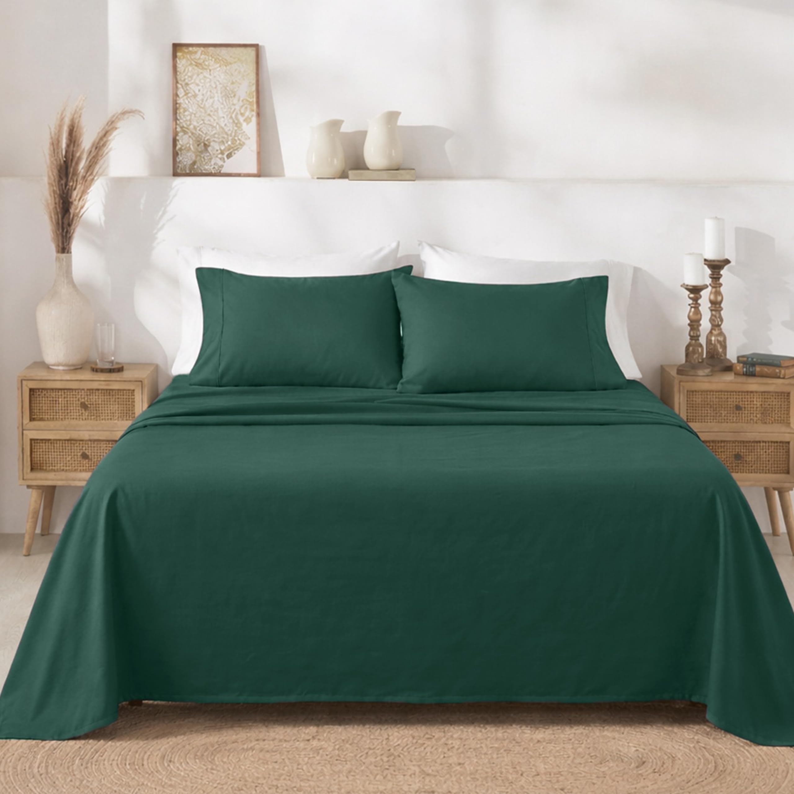 California Design Den Soft Twin Sheets Set - 400 Thread Count Sateen, Natural 100% Cotton Sheets, Deep Pockets, and Durable Bedding Set for Dorm Rooms