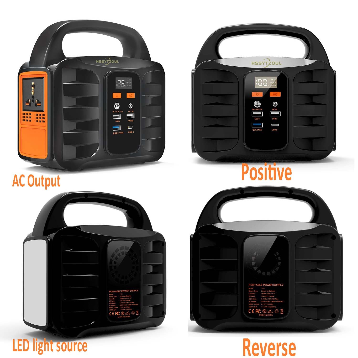Central Eléctrica Portátil 155WH Generador Solar De 100 Vatios con Salida De Onda Sinusoidal Batería De Emergencia De 42000 Mah para Camping, Viajes Y Apagones