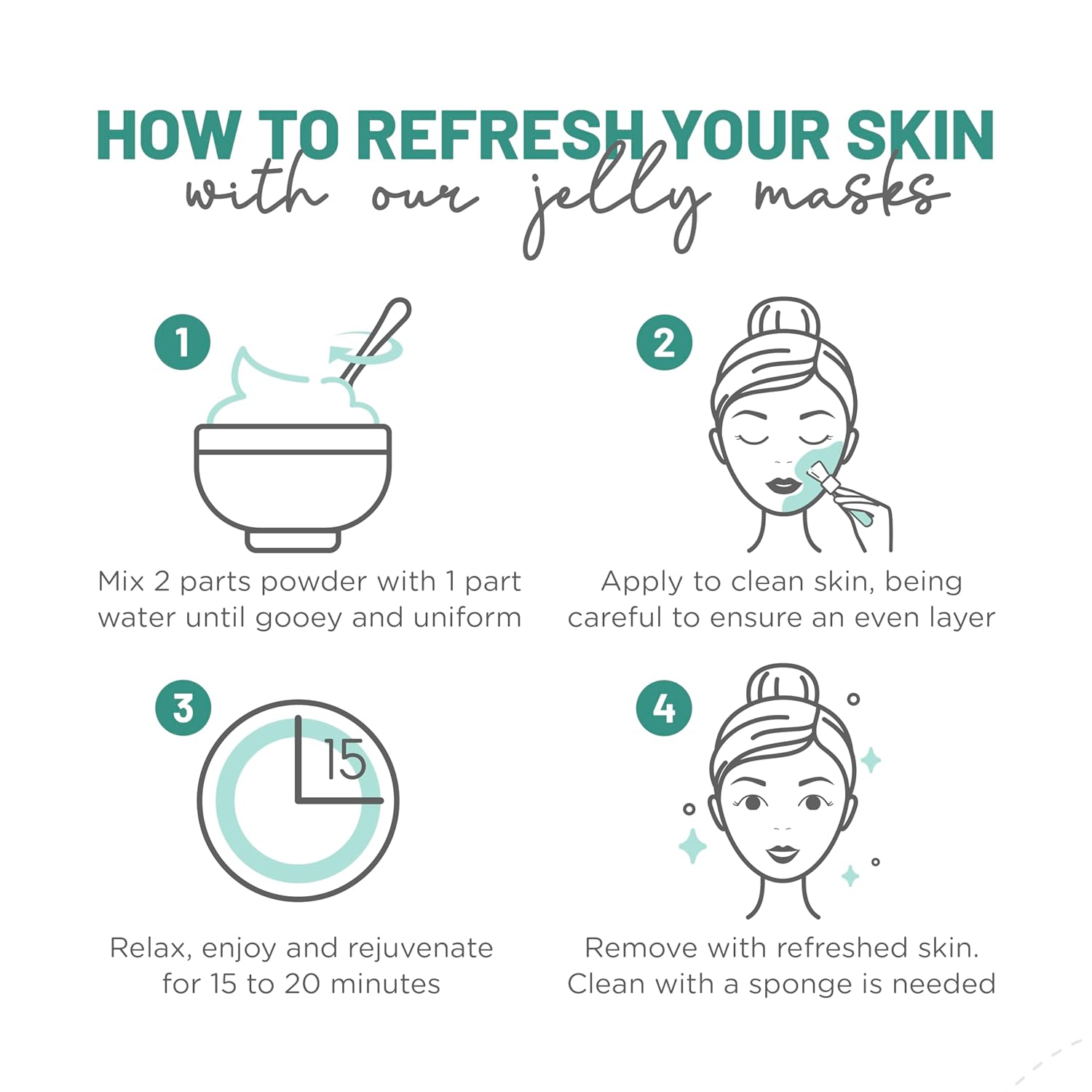 BRÜUN Peel-Off Jelly Mask Rubber Mask NEO Set - 10 Treatments (Chocolate, Aloe Vera, Avocado, Bamboo Charcoal, Calendula, Sea Mud, Pomegranate, Chlorella, Blueberry and lavender)