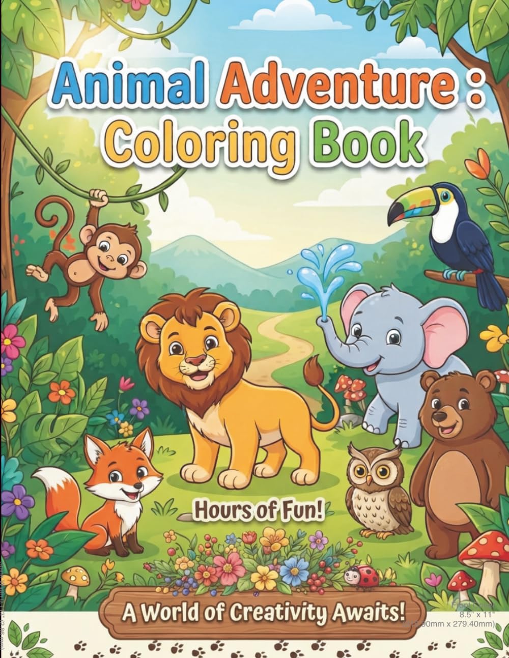 Animal Adventure Coloring Book: Simple, Cute, and Fun Animal Designs for Little Artists