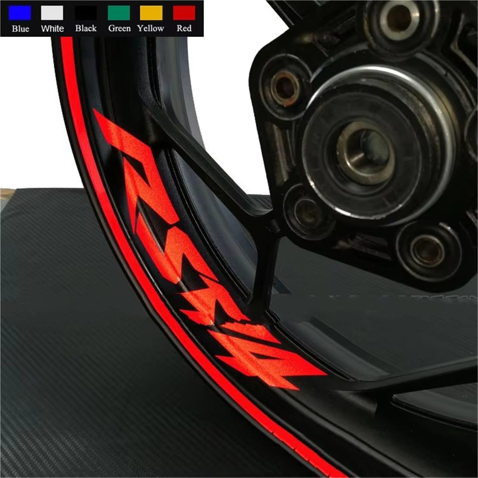 16 PCS 8 X Felgen Aufkleber Motorrad Räder Reflektierende Aufkleber Streifen Motorrad Für RSV4 R/RR RF RFW(Reflective Red)