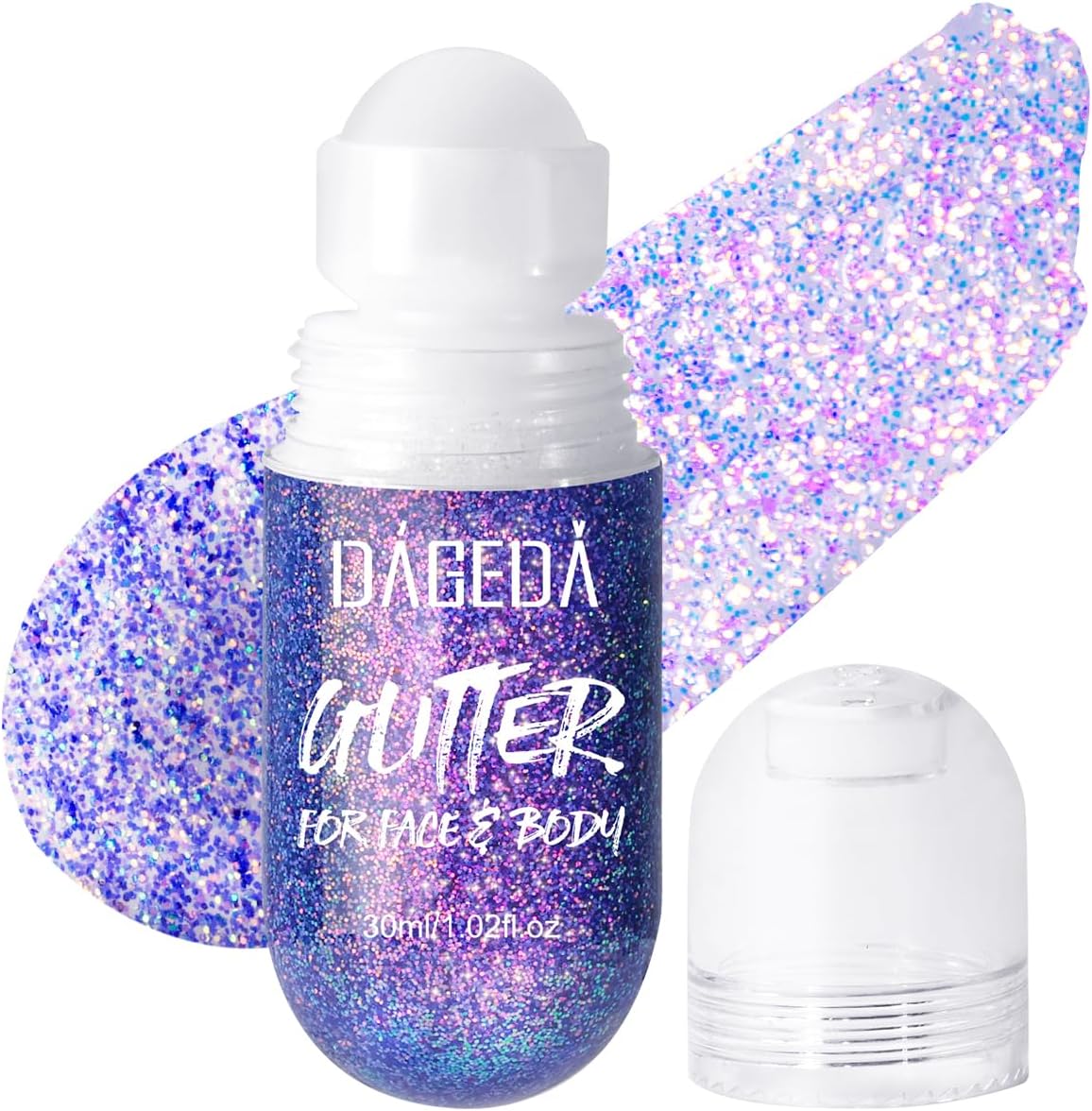 DAGEDA Body Glitter Gel, Rollon Face Glitter for Mermaid Makeup