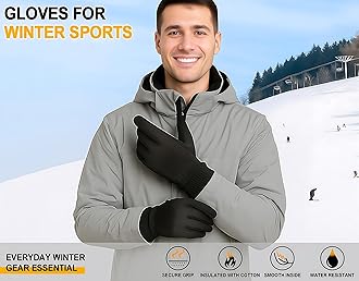 LOUXPERT Winter Gloves for Women and Men: Water Resistant Thermal Gloves for Running, Hiking, Cold Weather Touchscreen Gloves for Snow, Outdoor Work