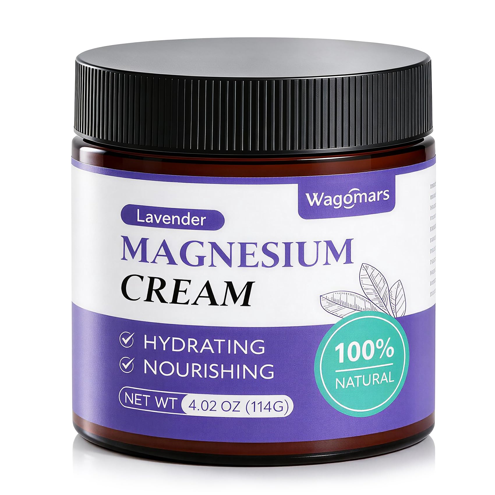 Magnesium Cream - Natural Magnesium Lotion - Body Butter with Shea Butter & Coconut Oil - Fast-Absorbing, Lightweight - Deep Hydration for All Skin Types - Suitable for Kids (Lavender)