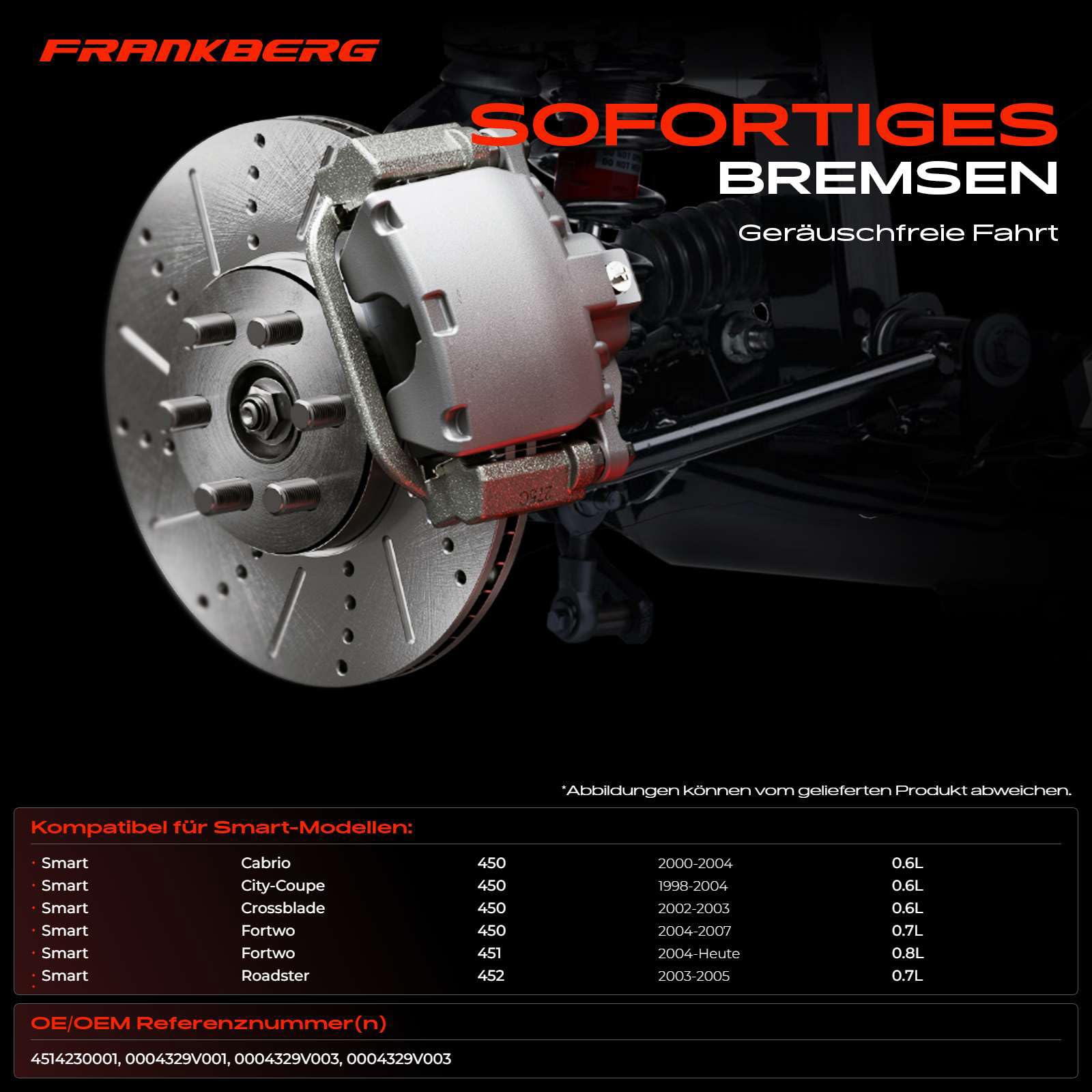 Frankberg 2 tamburi freno asse posteriore 4514230001 | Compatibile con: Crossblade 450, Cabrio 450, Fortwo Coupé 451, Fortwo Coupé 450, City-Coupé 450