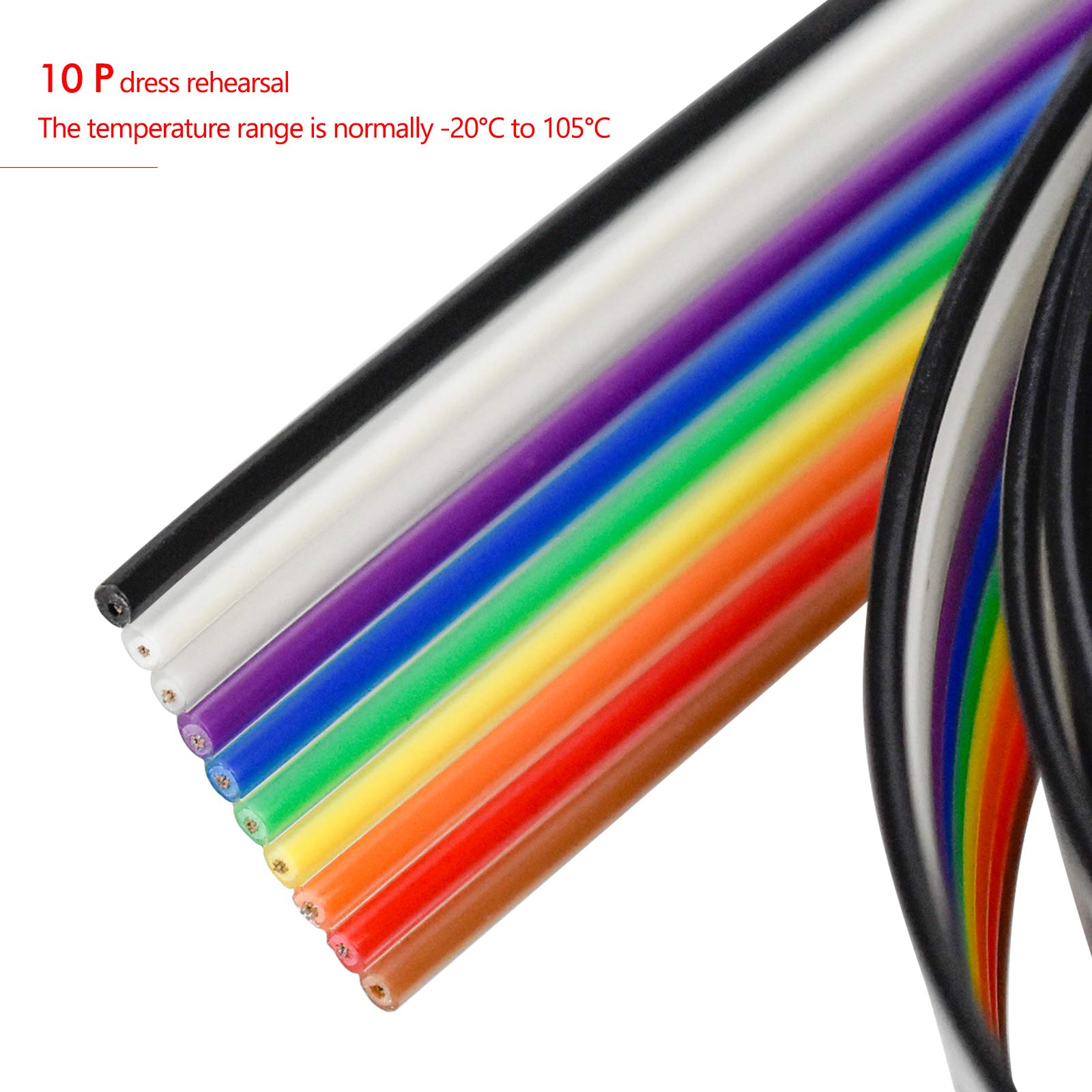 Sourcing Map Flachbandkabel 10 Pin 10m - Regenbogen Flachkabel Für Elektronik